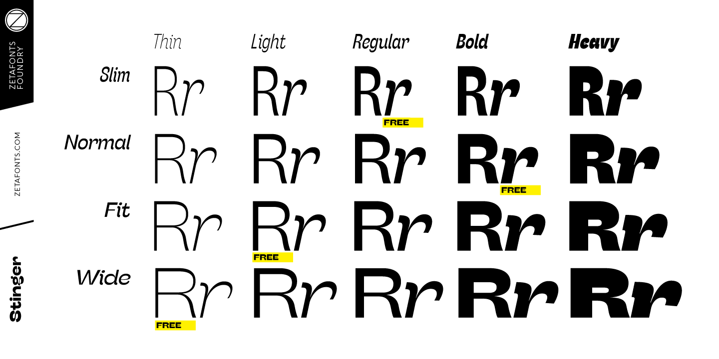 Пример шрифта Stinger Light Italic